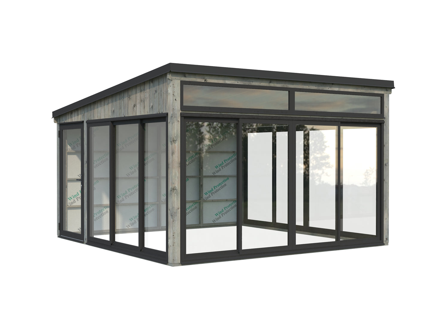 Palmako Saga 16,6 m2 Slide Plus - Grau tauchgrundiert