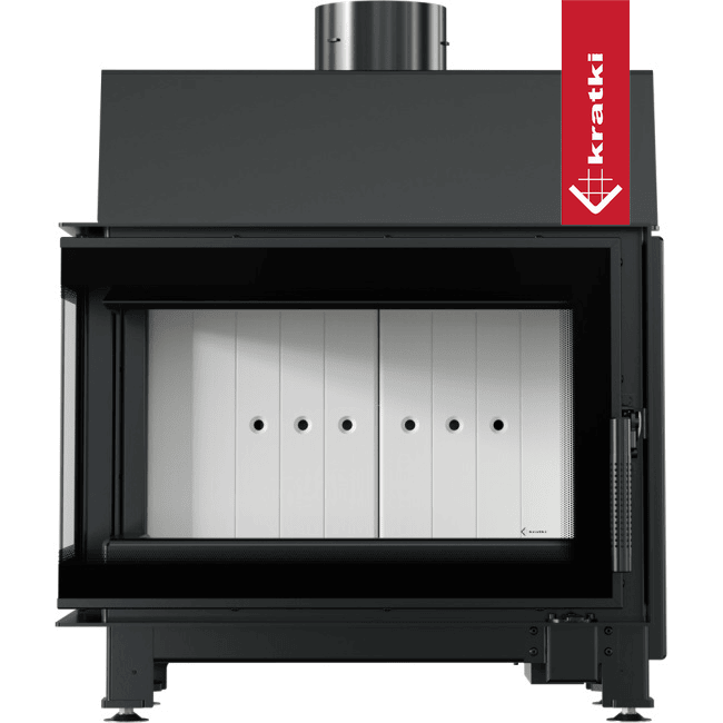 Kratki Kamineinsatz aus Stahl KRATKI SIMPLE links 6 kW Ø 150 mit Türfeder