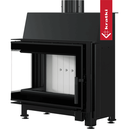 Kratki Kamineinsatz aus Stahl KRATKI SIMPLE links 6 kW Ø 150 mit Türfeder