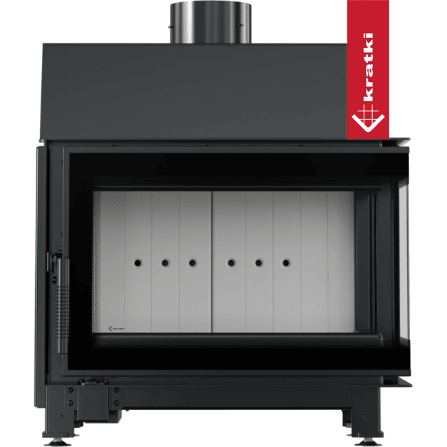 Kratki Stahlkamin mit Schließung KRATKI SIMPLE rechts 6 kW