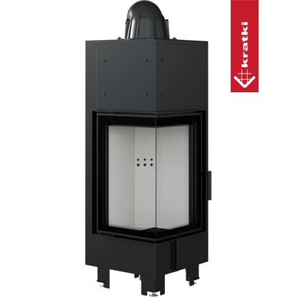 Kratki Kamineinsatz aus Stahl KRATKI MBN links 10 kW Ø 200 mit Türfeder