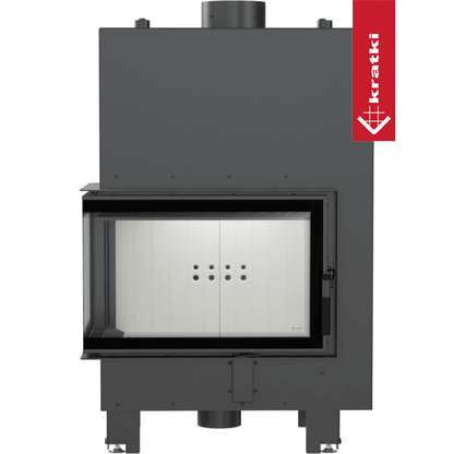 Kratki Wasserführender Kamineinsatz KRATKI MBM links 12 kW Ø 180 mit Türfeder
