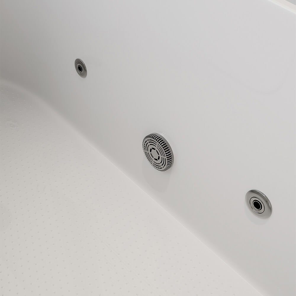 Home Deluxe Seniorenbadewanne liegend mit Whirlpoolfunktion VITAL M -  153 x 76 cm Links