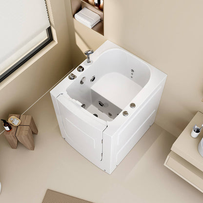 Home Deluxe Seniorenbadewanne sitzend mit Whirlpoolfunktion VITAL L -  85 x 95 cm Rechts