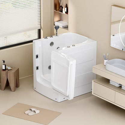 Home Deluxe Seniorenbadewanne sitzend mit Whirlpoolfunktion VITAL L -  85 x 95 cm Rechts