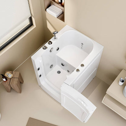 Home Deluxe Seniorenbadewanne sitzend mit Whirlpoolfunktion VITAL L -  85 x 95 cm Rechts