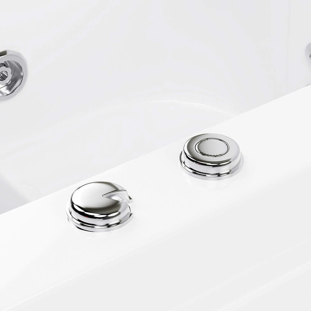 Home Deluxe Seniorenbadewanne sitzend mit Whirlpoolfunktion VITAL L -  85 x 95 cm Rechts