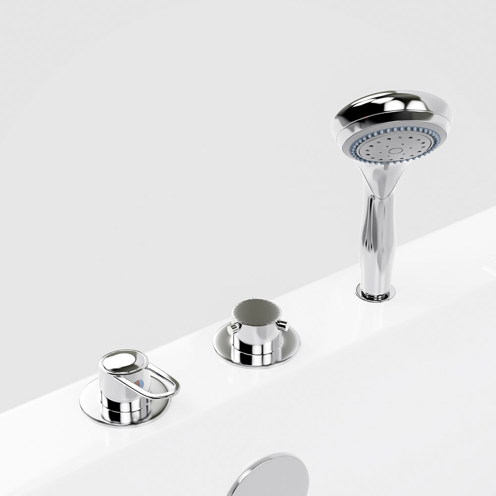 Home Deluxe Seniorenbadewanne sitzend mit Whirlpoolfunktion VITAL L -  85 x 95 cm Rechts