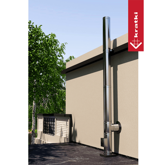 Kratki ADAM DW Doppelwandiger Systemschornstein fi 150 - auf einem Fundament