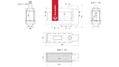 Kratki Gaskamin KRATKI LEO 100 Raumteiler Propan Butan ? 100/150 9,5 kW