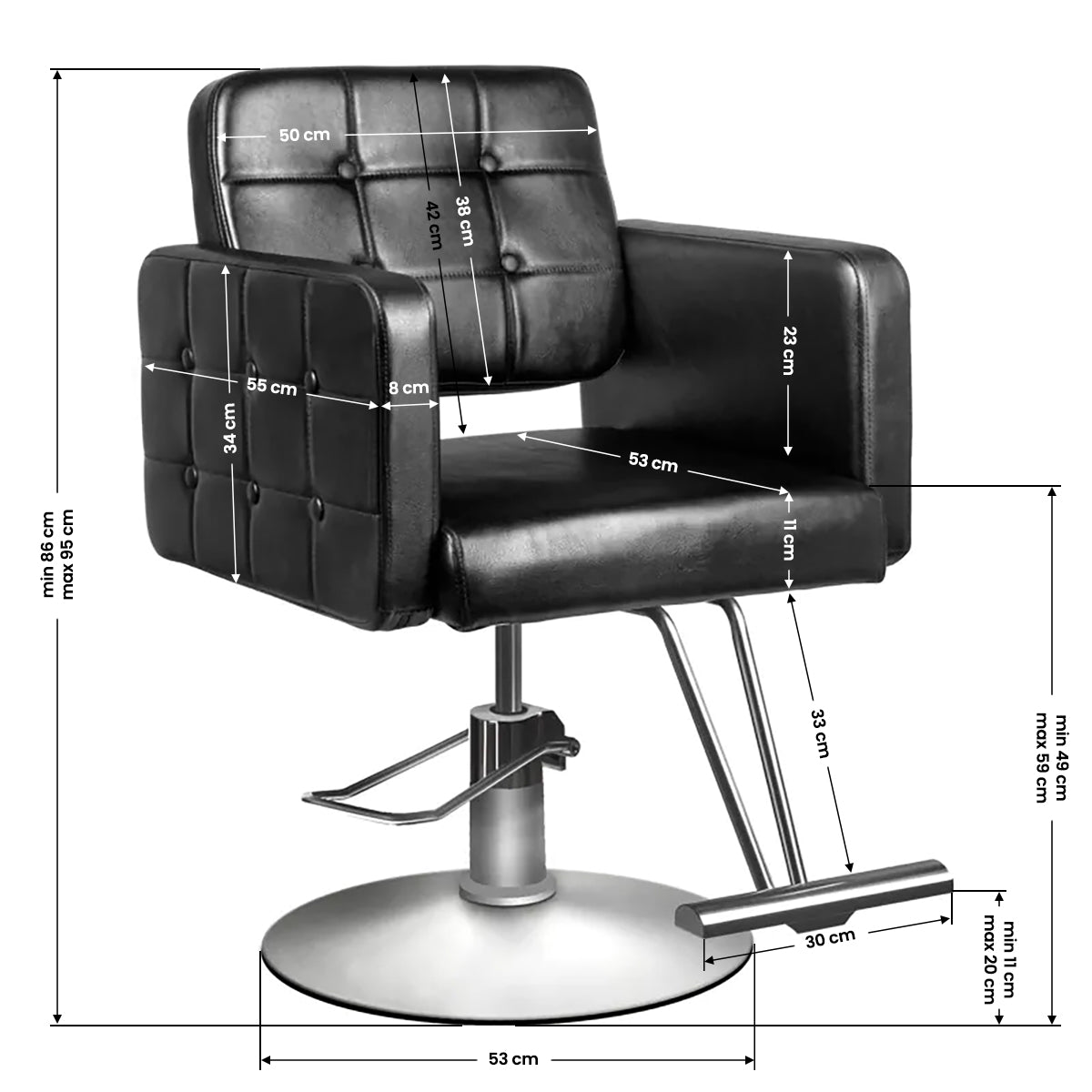 ActiveShop Haarsystem Friseurstuhl 90-1 schwarz