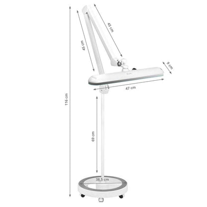 ActiveShop LED-Werkstattlampe Elegante 801-l mit Stativ, regulierbare Lichtintensität, weiß
