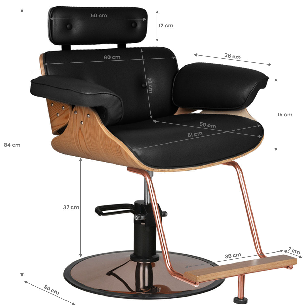 ActiveShop Gabbiano Friseurstuhl Florenz schwarz