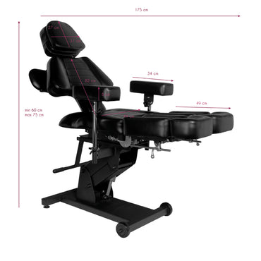 ActiveShop Elektrischer Tattoostuhl Pro Ink 606 schwarz