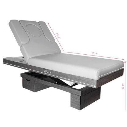 ActiveShop Azzurro Kosmetikliege 815B leuchtend grau Holz beheizt