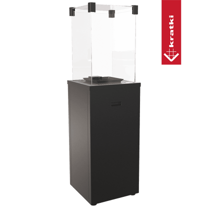 Kratki Terrassenheizer Patio Slim Stahl schwarz manuelle Steuerung 8,2kW