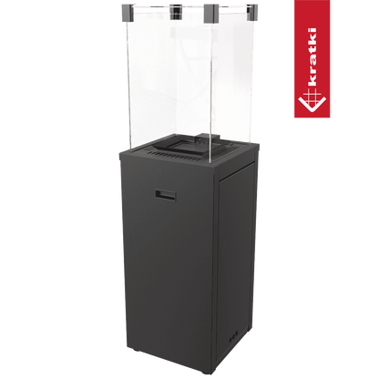 Kratki Terrassenheizer Patio Slim Stahl schwarz manuelle Steuerung 8,2kW