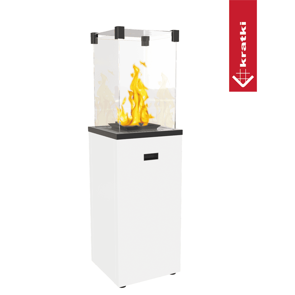 Kratki Terrassenheizer Patio Slim Stahl weiß manuelle Steuerung 8,2kW