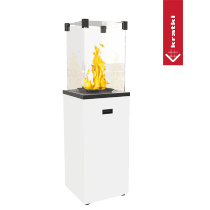 Kratki Terrassenheizer Patio Slim Stahl weiß manuelle Steuerung 8,2kW