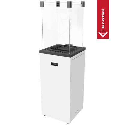 Kratki Terrassenheizer Patio Slim Stahl weiß manuelle Steuerung 8,2kW