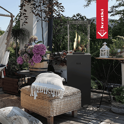 Kratki Terrassenheizer Patio Slim Stahl schwarz manuelle Steuerung 8,2kW