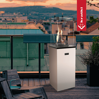 Kratki Terrassenheizer Patio Slim Stahl weiß manuelle Steuerung 8,2kW
