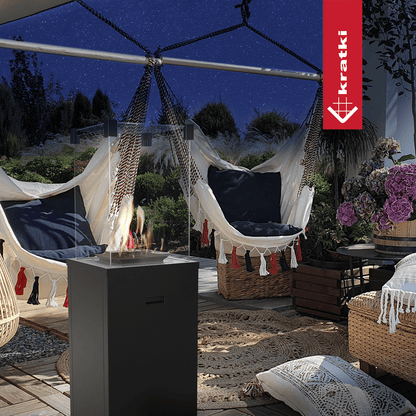 Kratki Terrassenheizer Patio Slim Stahl schwarz manuelle Steuerung 8,2kW
