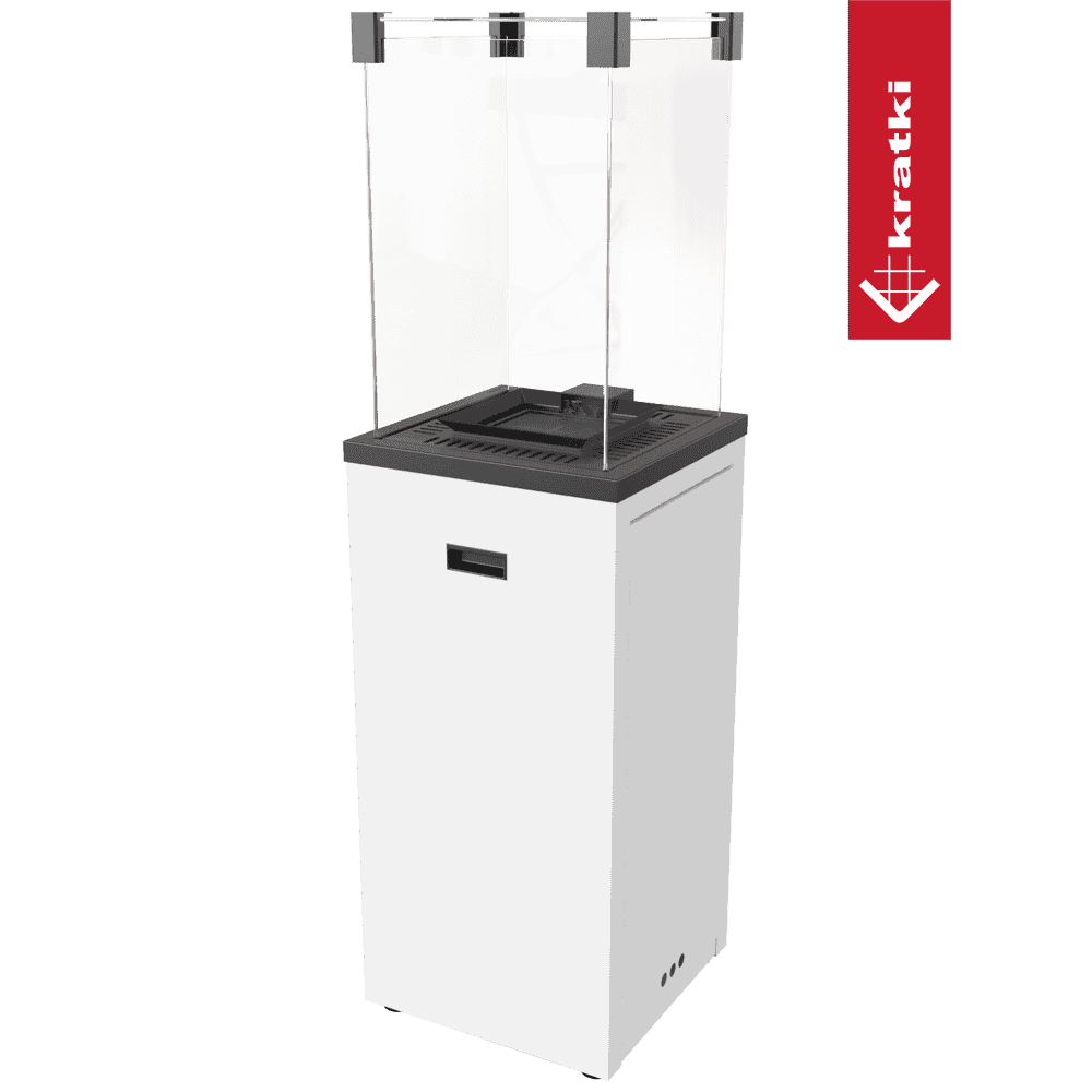 Kratki Terrassenheizer Patio Slim Stahl weiß manuelle Steuerung 8,2kW