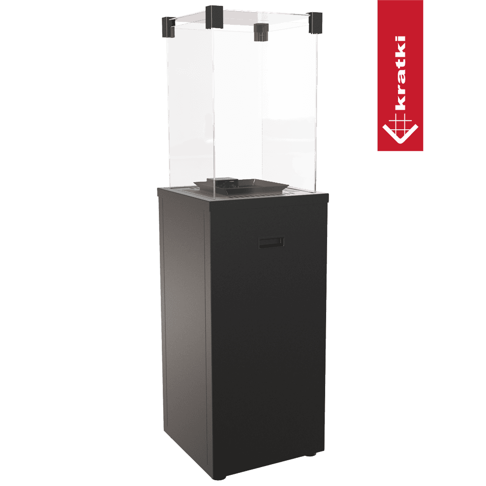 Kratki Terrassenheizer Patio Slim Stahl schwarz manuelle Steuerung 8,2kW