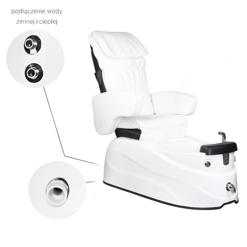 ActiveShop Pedicure-Spa-Sessel AS-122 weiß mit Massagefunktion und Pumpe