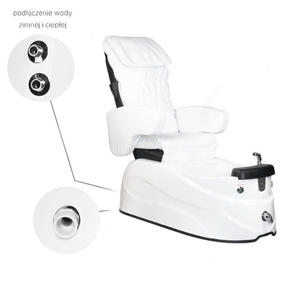 ActiveShop Pedicure-Spa-Sessel AS-122 weiß mit Massagefunktion und Pumpe