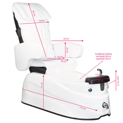 ActiveShop Pedicure-Spa-Sessel AS-122 weiß mit Massagefunktion und Pumpe