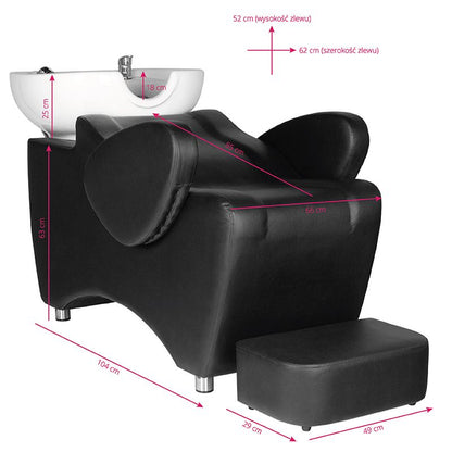 ActiveShop Haarsystem Friseurwaschsalon HSB46 schwarz