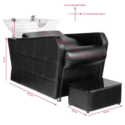 ActiveShop Haarsystem Friseurwaschsalon HSB07 schwarz