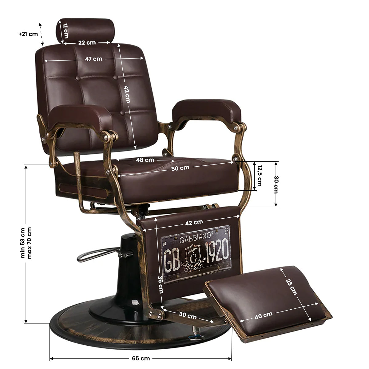 ActiveShop Gabbiano Barbersessel Boss braun