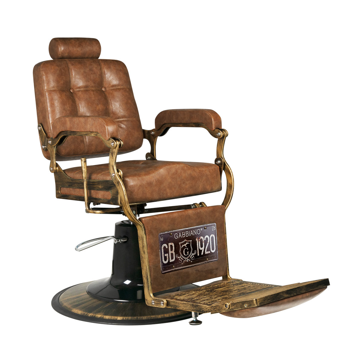 ActiveShop Gabbiano Barbersessel Boss Old Leather hellbraun