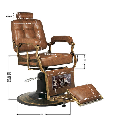 ActiveShop Gabbiano Barbersessel Boss Old Leather hellbraun