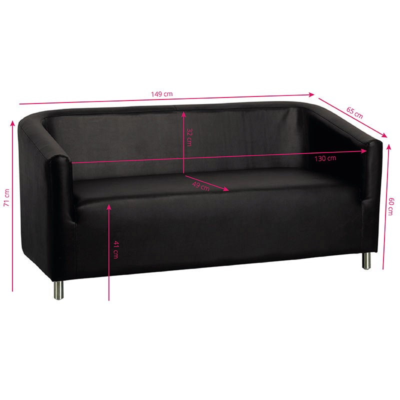 ActiveShop Gabbiano Sofa für den Warteraum M021 schwarz
