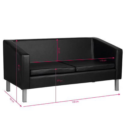 ActiveShop Gabbiano Sofa für den Warteraum BM18003 schwarz
