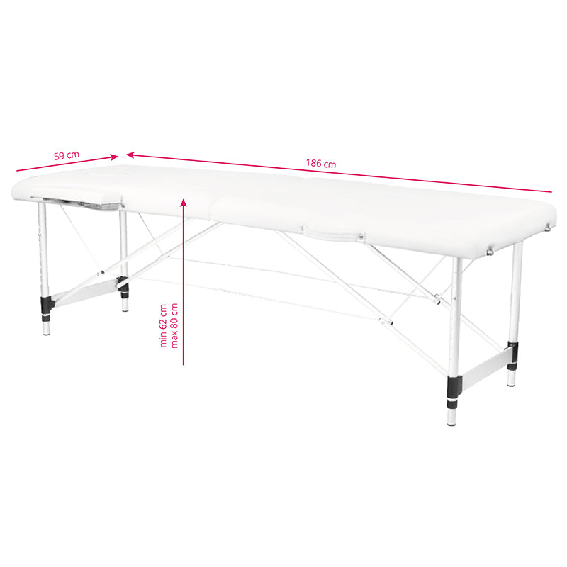 ActiveShop Aluminium-Klappmassagetisch Komfort Activ Fizjo 2-segmentig weiß
