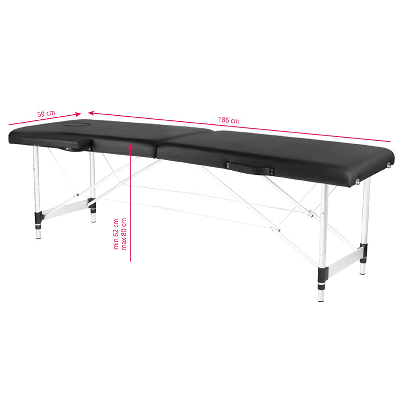 ActiveShop Aluminium-Klappmassagetisch Activ Fizjo Komfort 2 Segmente schwarz