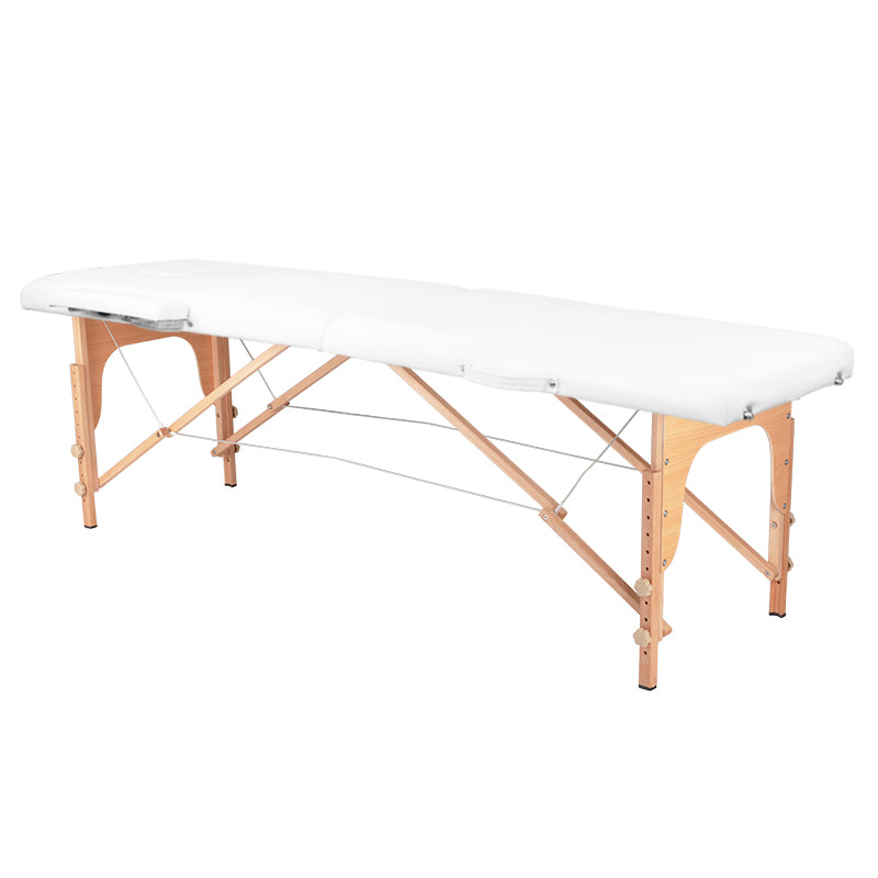 ActiveShop Klappbarer Massagetisch aus Holz Komfort Activ Fizjo 2-segmentig weiß