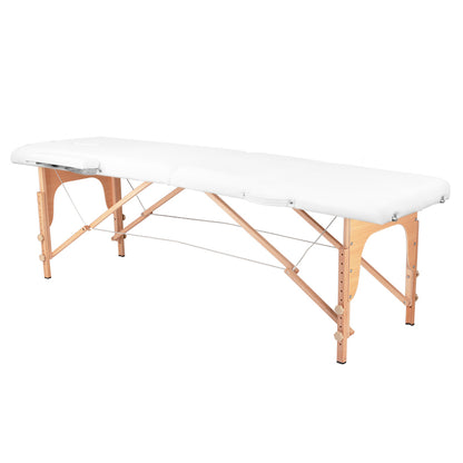 ActiveShop Klappbarer Massagetisch aus Holz Komfort Activ Fizjo 2-segmentig weiß