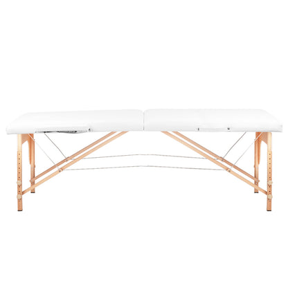 ActiveShop Klappbarer Massagetisch aus Holz Komfort Activ Fizjo 2-segmentig weiß