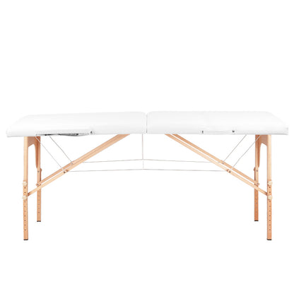 ActiveShop Klappbarer Massagetisch aus Holz Balance 2-segmentig weiß