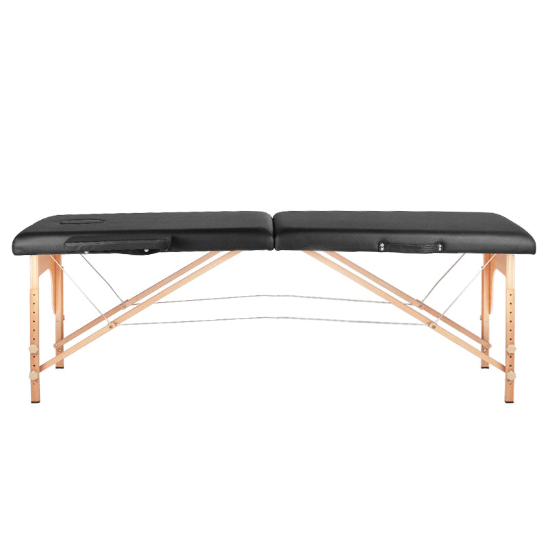 ActiveShop Klappbarer Massagetisch aus Holz Komfort Activ Fizjo 2-segmentig schwarz