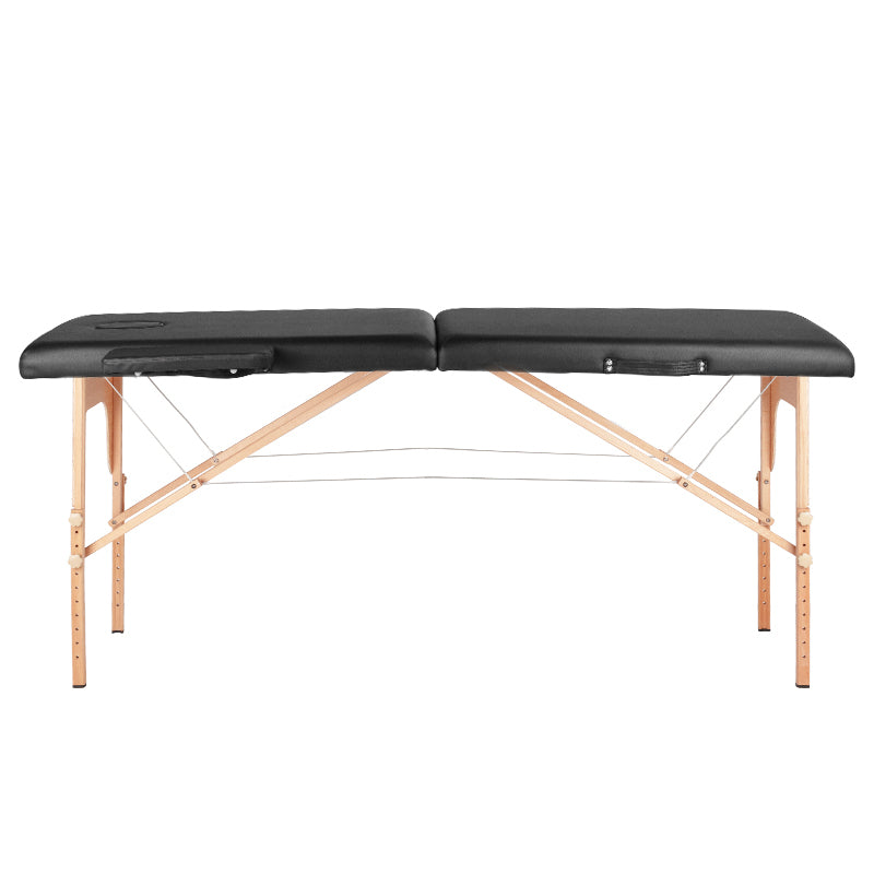 ActiveShop Klappbarer Massagetisch aus Holz Komfort Activ Fizjo 2-segmentig schwarz