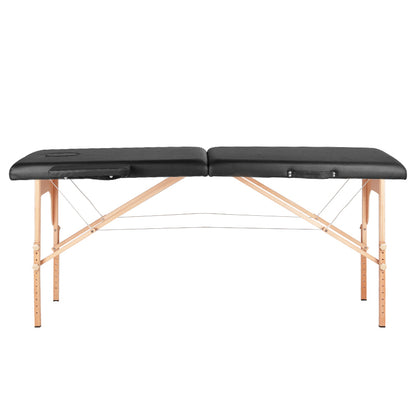 ActiveShop Klappbarer Massagetisch aus Holz Komfort Activ Fizjo 2-segmentig schwarz