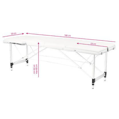 ActiveShop Klappbarer Massagetisch aus Aluminium Komfort Activ Fizjo 3-segmentig weiß