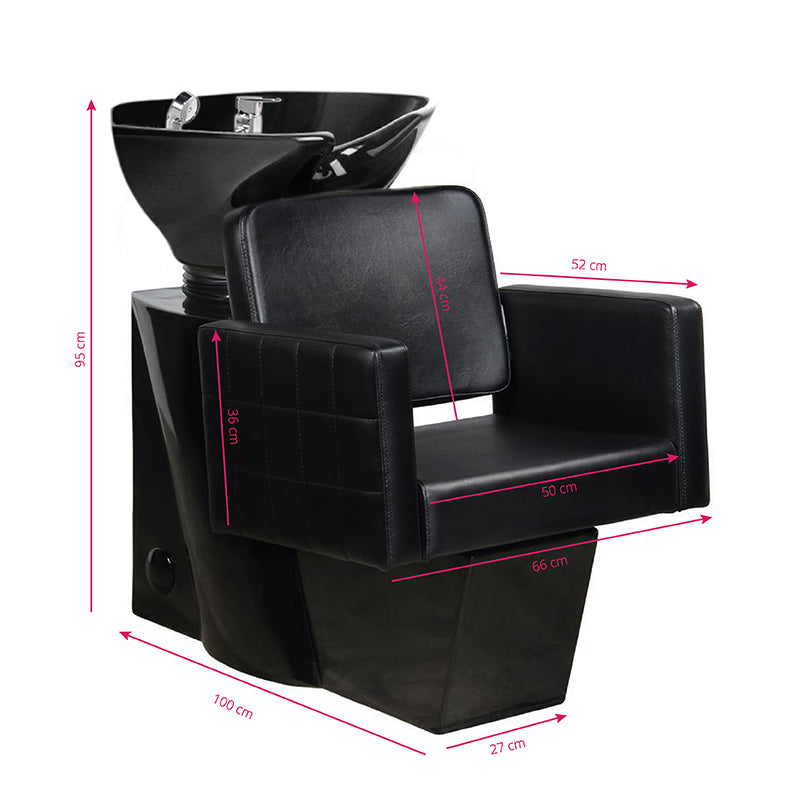 ActiveShop Gabbiano Friseurwaschbecken Ankara schwarz/schwarze Schale